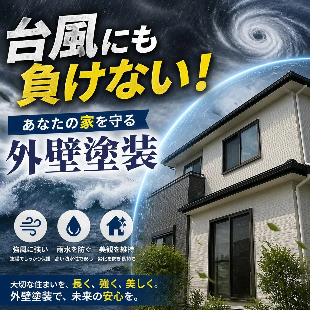 台風にも負けない！あなたの家を守る外壁塗装