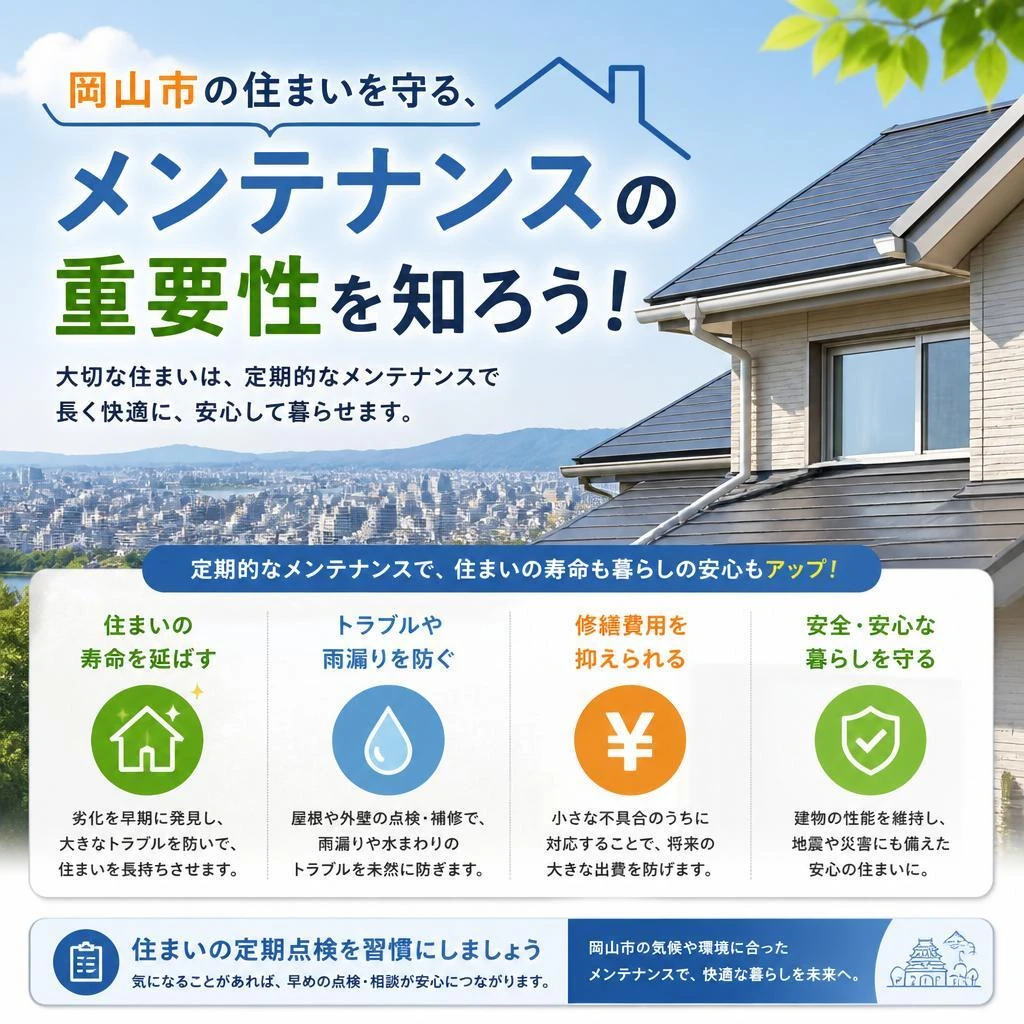 岡山市の住まいを守る、メンテナンスの重要性を知ろう！